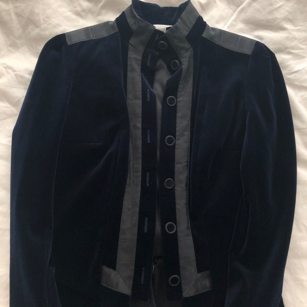 Diane Von Furstenberg navy velvet blazer